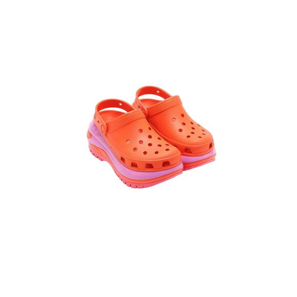 Crocs Women’s Mega Crush Clog Platform Sandals – Orange Pink Purple – Size 9 - Picture 1 of 5